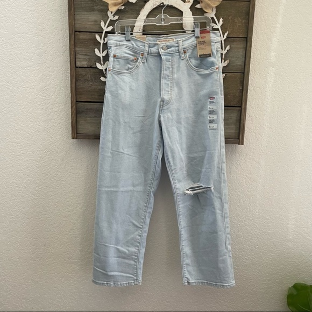 Levi’s‎ ribcage straight ankle light wash stretch denim 31 NWT